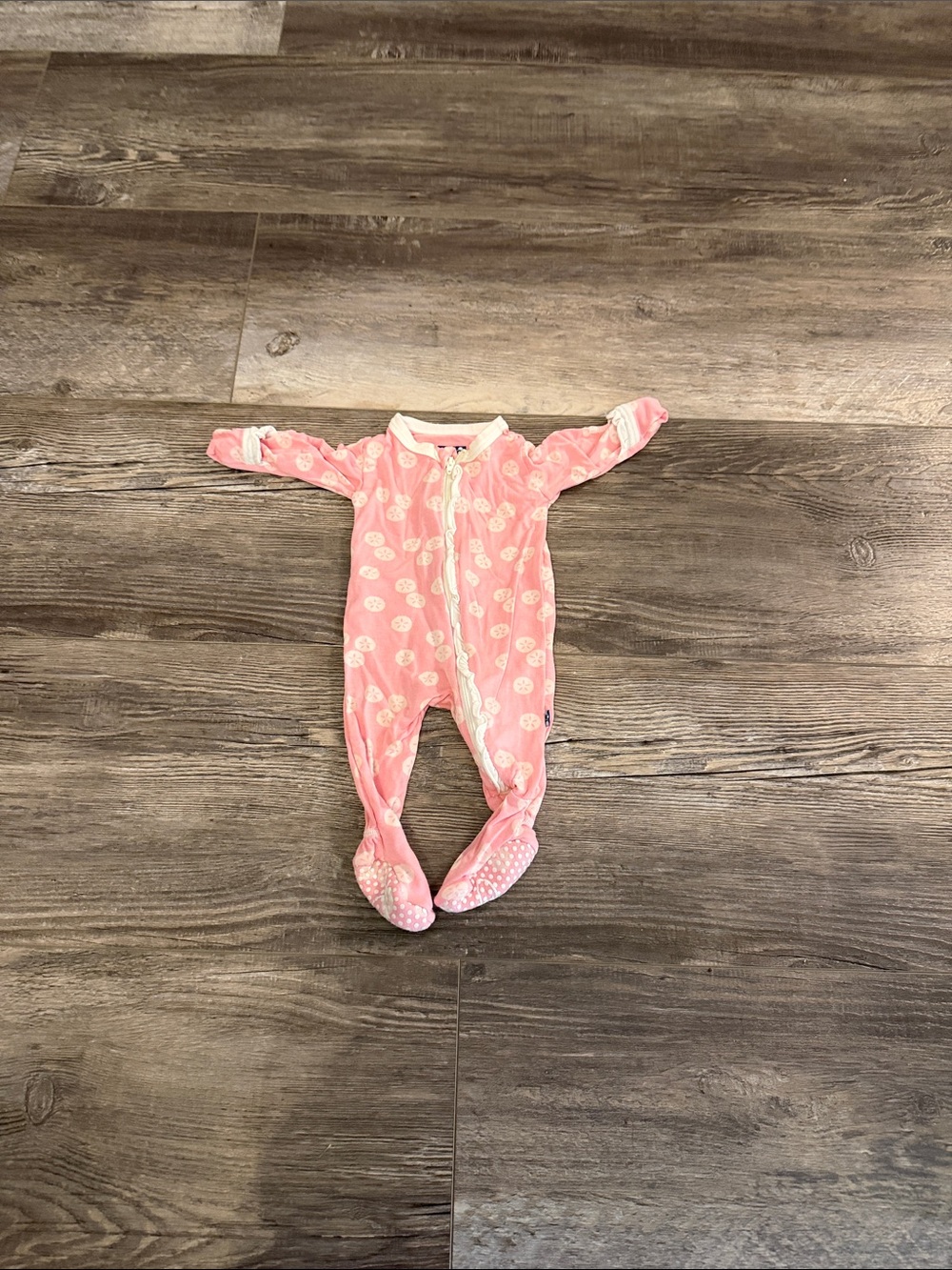 Kickee Pants Soft Pink Polka Baby One-Piece Footed Sleepsuit